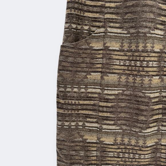 Pendleton Southwestern Print Wool Shift Dress Womens Size 8 Brown Lined - Picture 2 of 5